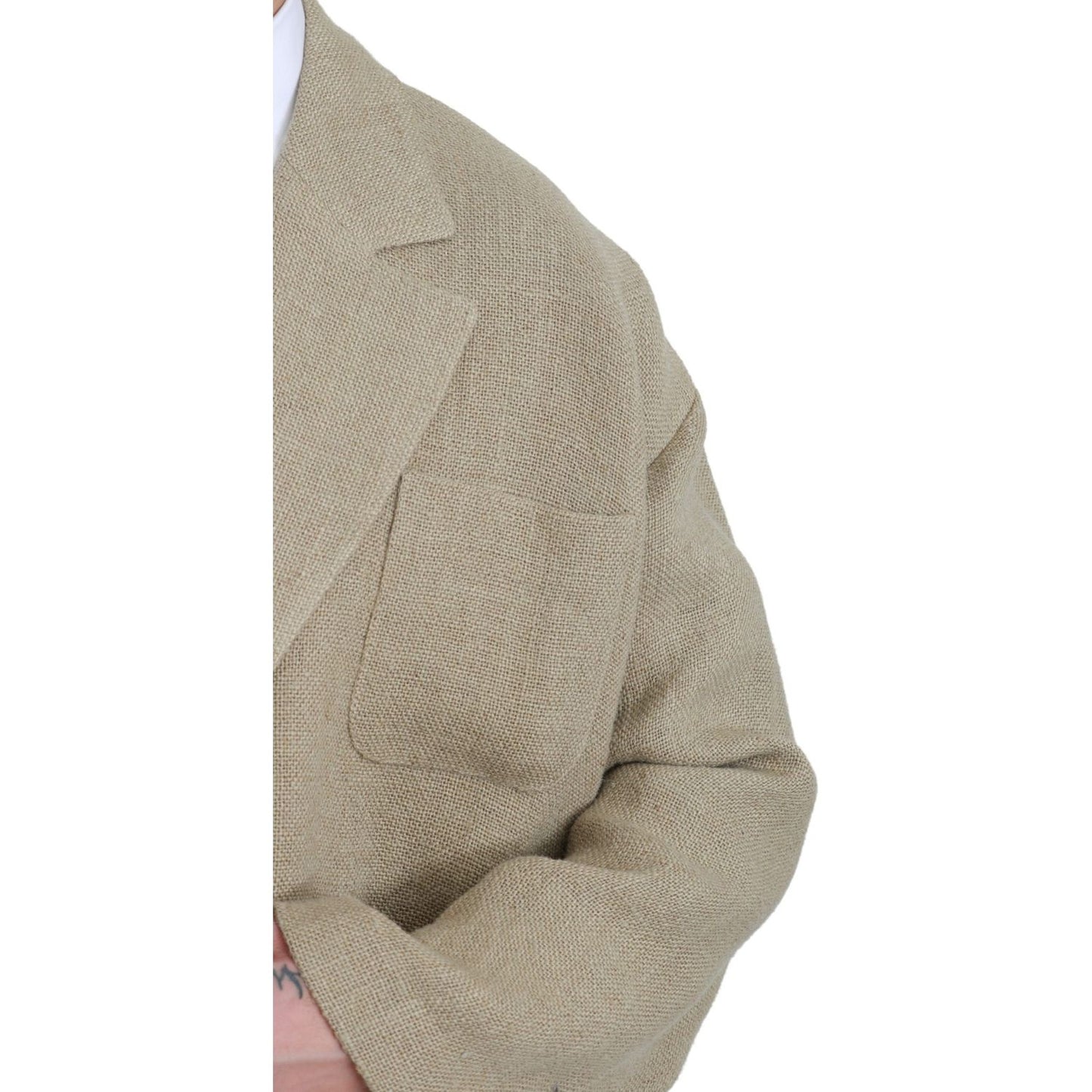 Dolce & Gabbana Beige Jacket Coat 100% Jute Blazer Coat