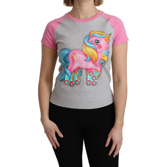 Moschino Gray and pink Cotton T-shirt My Little Pony Top TSH5088-36
