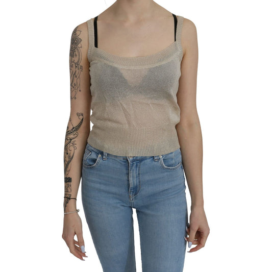 BYBLOS Beige Sleeveless Spaghetti Strap Tank See Through Top 1728,67345645728,Beige,BYBLOS,Clothing,IT46|XL,IT48|XXL,Material: Cotton,New with tags,Sleeveless - T-Shirts - Clothing,T-Shirts - Clothing,Tank Tops - T-Shirts - Clothing,Tops & T-Shirts - Wome
