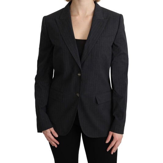 Dolce & Gabbana Gray Single Breasted Blazer Cotton Jacket Dolce & Gabbana
