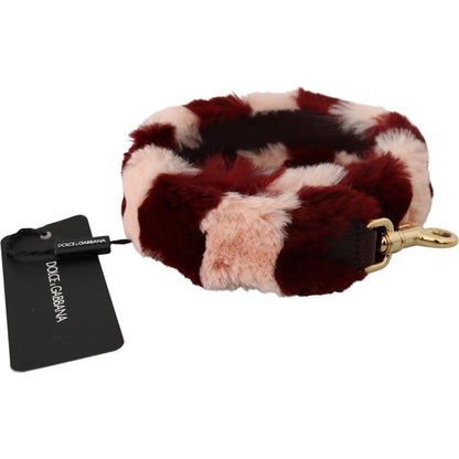 Dolce & Gabbana Pink Red Lapin Fur Accessory Shoulder Strap Dolce & Gabbana