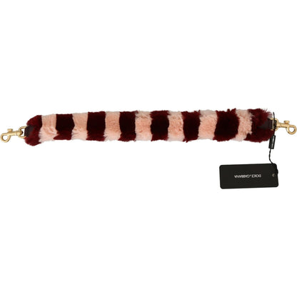 Dolce & Gabbana Pink Red Lapin Fur Accessory Shoulder Strap Dolce & Gabbana