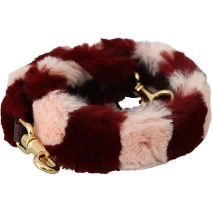 Dolce & Gabbana Pink Red Lapin Fur Accessory Shoulder Strap Dolce & Gabbana