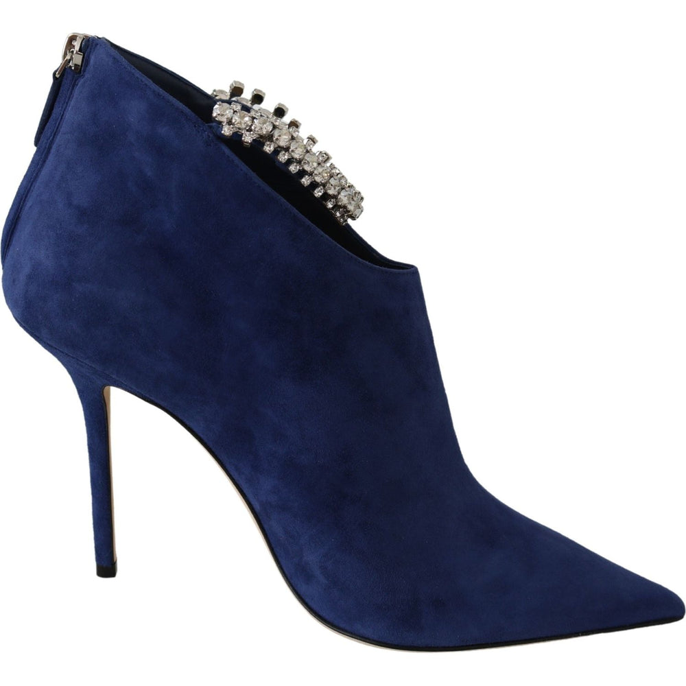 Jimmy Choo Pop Blue Crystal-Strap Heeled Boots 191714921344