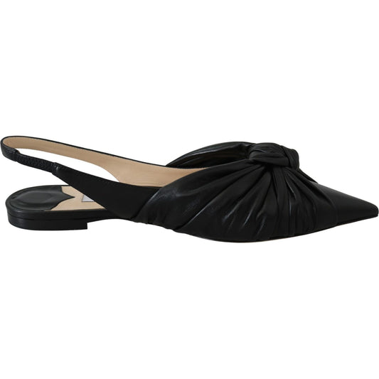 Jimmy Choo Black Leather Annabell Flat Shoes Jimmy Choo
