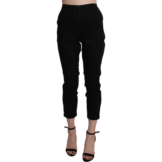 Acht Black High Waist Skinny Cropped Cotton Capri Pant 1728,67345645728,Acht,Black,Clothing,Cropped Pants - Pants - Clothing,Jeans & Pants - Women - Clothing,M,Material: Cotton,New with tags,Pants - Clothing,Women,Women - Clothing