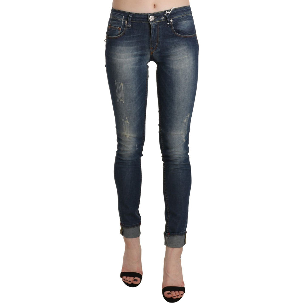 Acht Blue Washed Low Waist Skinny Cropped Denim Trouser PAN71223-26