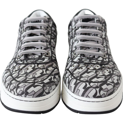 Jimmy Choo Silver Black Glitter Hawaii Sneakers Jimmy Choo