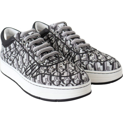 Jimmy Choo Silver Black Glitter Hawaii Sneakers Jimmy Choo