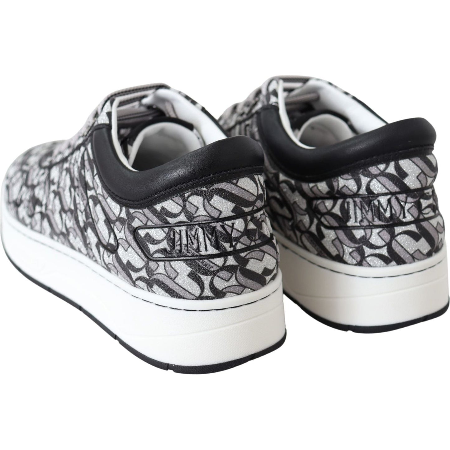 Jimmy Choo Silver Black Glitter Hawaii Sneakers Jimmy Choo