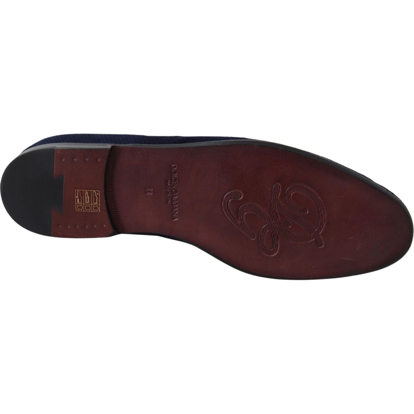 Dolce & Gabbana Blue Suede Caiman Loafers Slippers Shoes MV3705-39.5