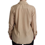 Dolce & Gabbana Elegant Beige Silk Shirt Dolce & Gabbana Rosy Brown