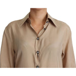 Dolce & Gabbana Elegant Beige Silk Shirt Dolce & Gabbana Rosy Brown