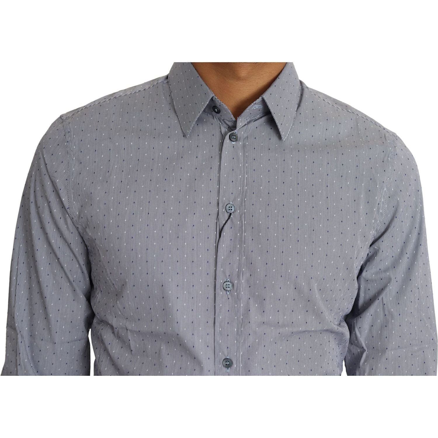 قميص دولتشي آند غابانا سيسيليا بقصّة Slim Fit من مزيج القطن المنقط