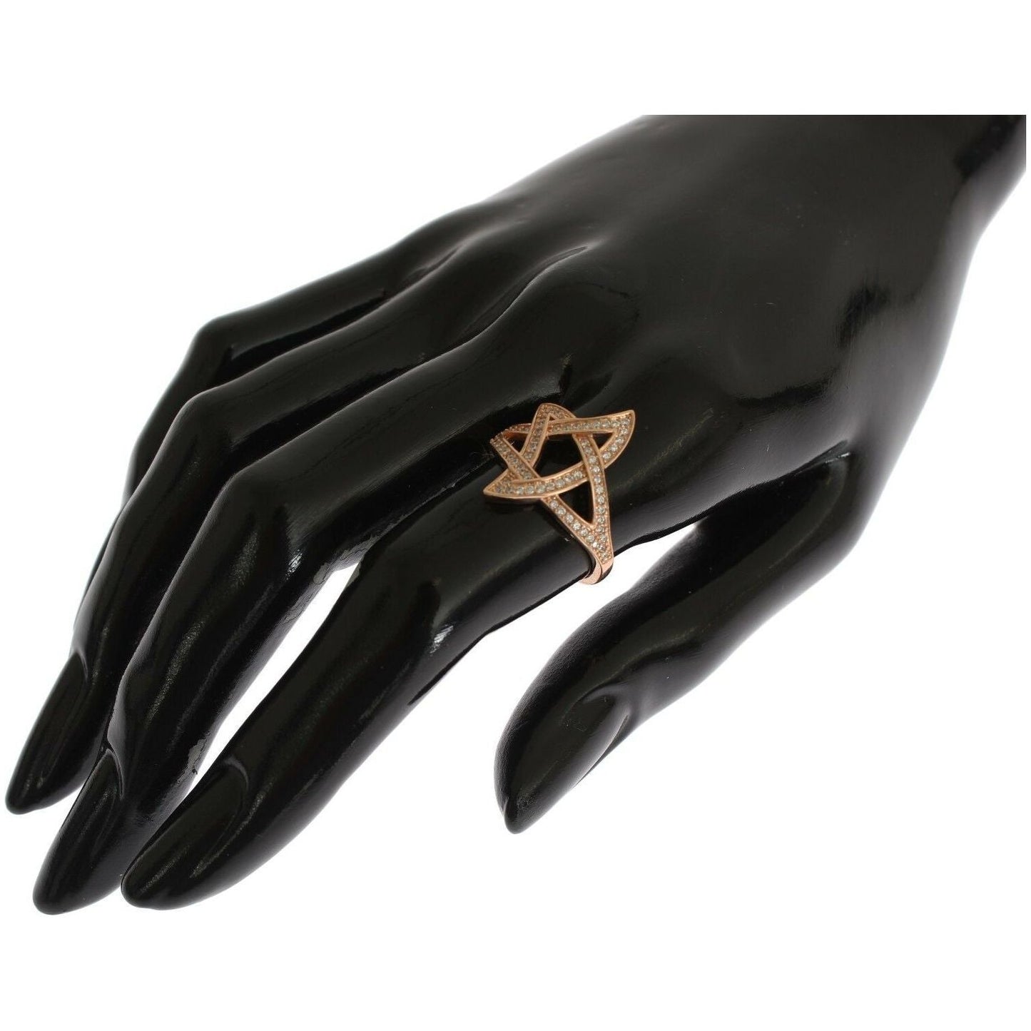 Nialaya Womens Clear CZ Gold 925 Silver Ring Nialaya