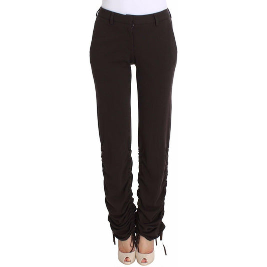 Ermanno Scervino Brown Stretch Casual Trousers Pants SIG30378-38