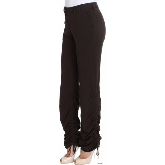 Ermanno Scervino Brown Stretch Casual Trousers Pants SIG30378-38