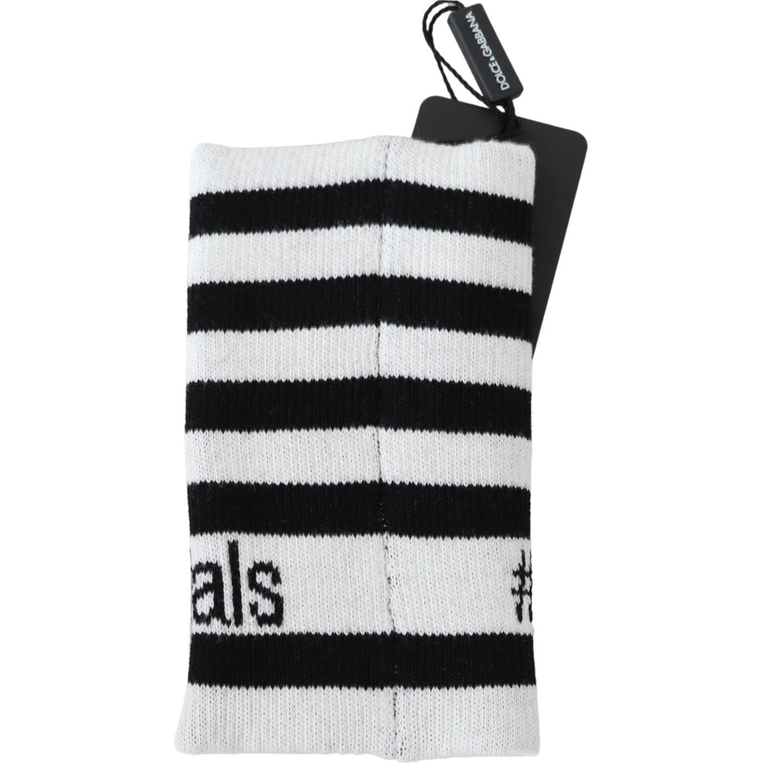 Dolce & Gabbana Black White Wool DGMillennials Wristband Wrap