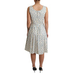 Dolce & Gabbana Elegant Beige Polka Dot A-Line Sleeveless Dress Dresses Dolce & Gabbana Gray