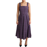 Dolce & Gabbana Elegant Sleeveless A-Line Purple Stripe Dress Dolce & Gabbana Dark Slate Gray