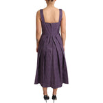 Dolce & Gabbana Elegant Sleeveless A-Line Purple Stripe Dress Dolce & Gabbana Dark Slate Gray
