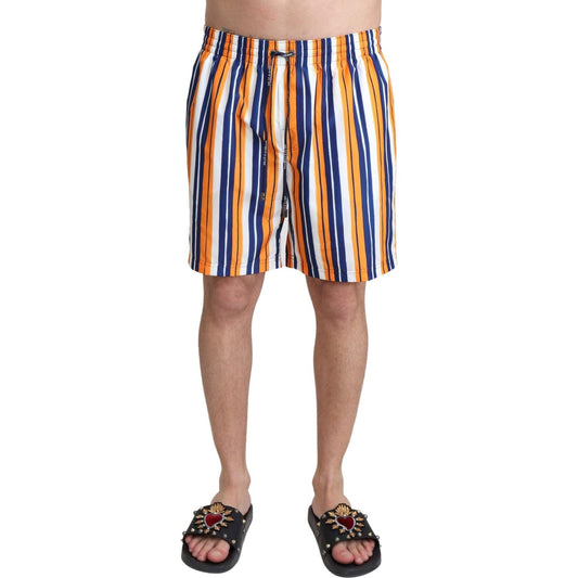 Dolce & Gabbana Multicolor Striped Beachwear Swimshorts Dolce & Gabbana