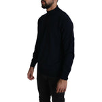MILA SCHÖN Dark Blue Crewneck Pullover 100% Wool Sweater MIL10002-it50