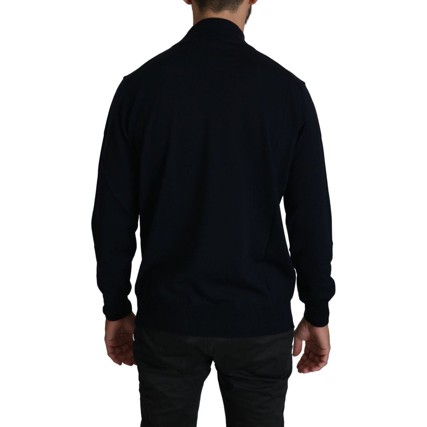MILA SCHÖN Dark Blue Crewneck Pullover 100% Wool Sweater MIL10002-it50