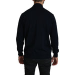 MILA SCHÖN Dark Blue Crewneck Pullover 100% Wool Sweater MIL10002-it50
