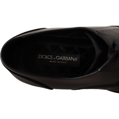 Dolce & Gabbana Black Leather Exotic Skins Formal Shoes