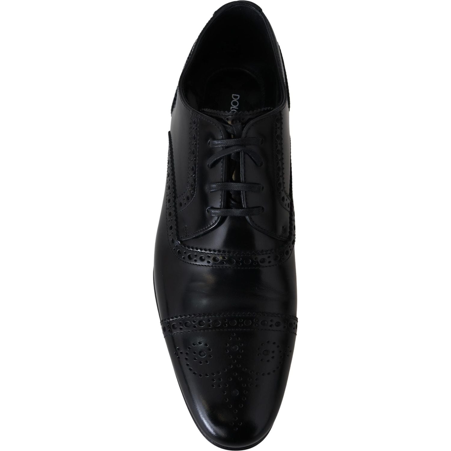 Dolce & Gabbana Black Leather Men Derby Formal Loafers Shoes