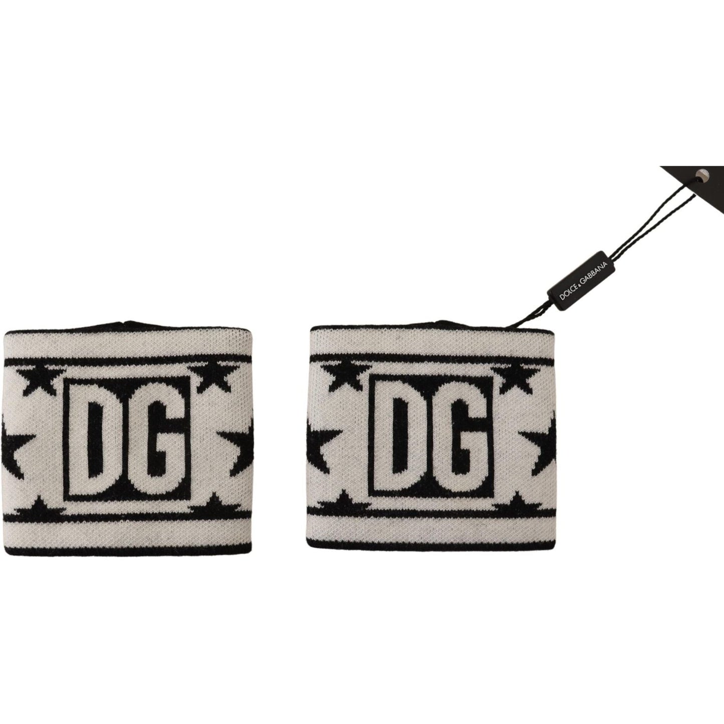 Dolce & Gabbana White Black Wool Logo #DGMILLENNIALS Wristband Dolce & Gabbana