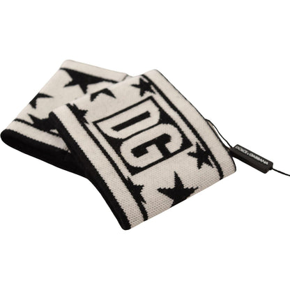 Dolce & Gabbana White Black Wool Logo #DGMILLENNIALS Wristband Dolce & Gabbana
