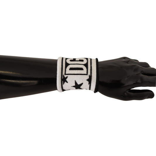 Dolce & Gabbana White Black Wool Logo #DGMILLENNIALS Wristband Dolce & Gabbana