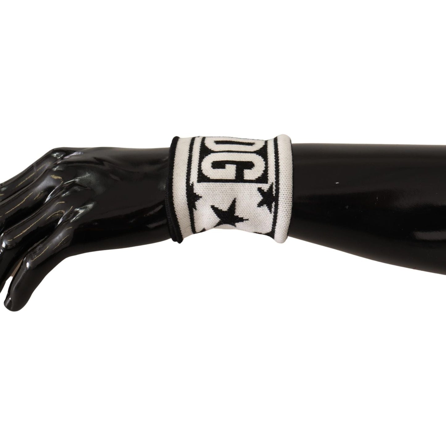 Dolce & Gabbana White Black Wool Logo #DGMILLENNIALS Wristband Dolce & Gabbana