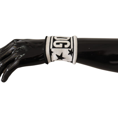 Dolce & Gabbana White Black Wool Logo #DGMILLENNIALS Wristband Dolce & Gabbana