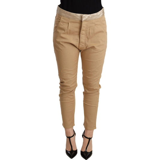 CYCLE Beige Mid Waist Slim Fit Skinny Stretch Trouser CYCLE