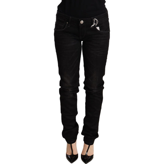 Acht Black Low Waist Skinny Denim Cotton Trouser 1728,67345645728,Acht,Black,Clothing,Jeans & Pants - Women - Clothing,Jeans Denim - Clothing,Material: Cotton,New with tags,Skinny Jeans - Jeans Denim - Clothing,W28,W30,Women,Women - Clothing