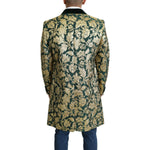 Dolce & Gabbana DOLCE & GABBANA Jacket SICILIA Green Gold Jacquard Long Coat JKT2724- 52
