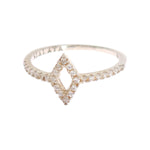 Nialaya Silver Rhombus Womens Clear CZ 925 Silver Ring SMY11062-US6