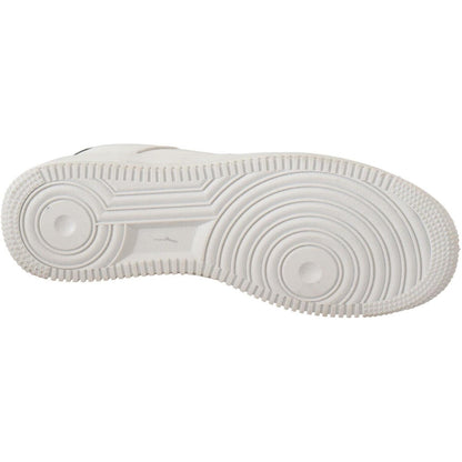 SIGNS White Leather Perforated Lace Up Sneakers Casual Men Shoes SIGNS