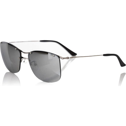 Frankie Morello Silver Metallic Fibre Men Sunglass Frankie Morello