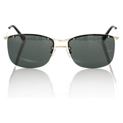 Frankie Morello Black Metallic Fibre Men Sunglasses Frankie Morello