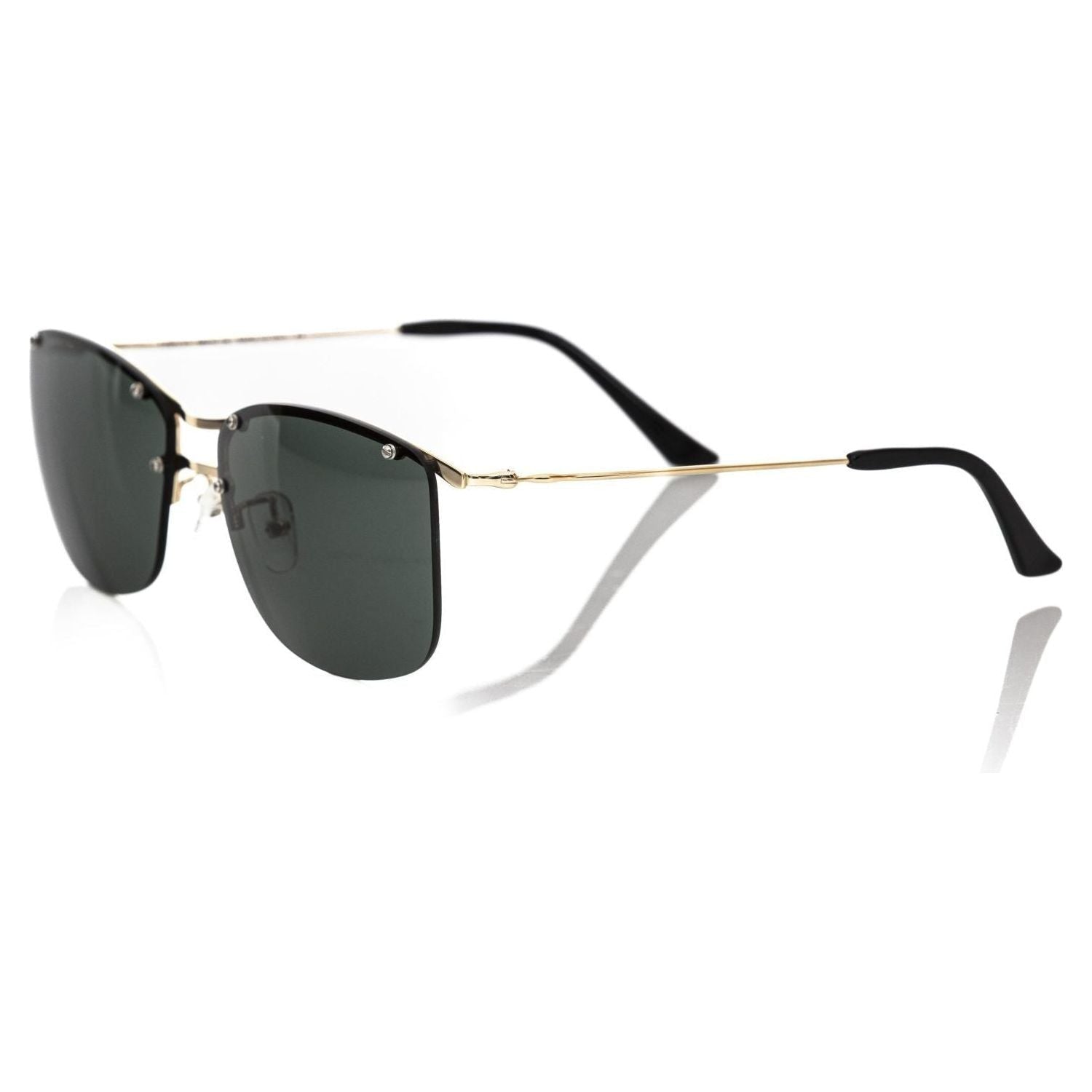 Frankie Morello Black Metallic Fibre Men Sunglasses