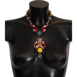 Dolce & Gabbana Multicolor Crystal Statement Necklace Necklace Dolce & Gabbana Black