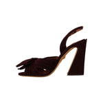 Dolce & Gabbana Dark Purple Suede Ankle Strap Sandals Shoes LA9638 - 39