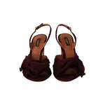 Dolce & Gabbana Dark Purple Suede Ankle Strap Sandals Shoes LA9638 - 39