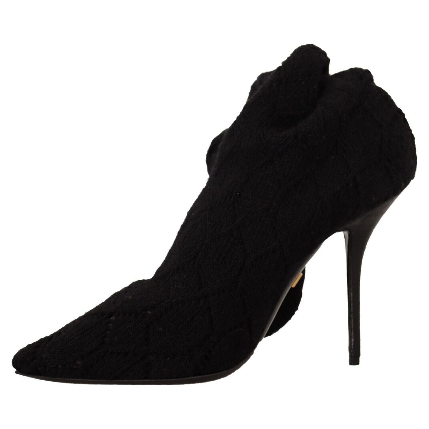 Dolce & Gabbana Black Stretch Socks Knee High Booties Shoes
