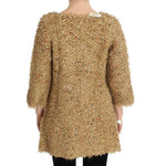 PINK MEMORIES Elegant Beige Sweatercoat Cape PINK MEMORIES Rosy Brown