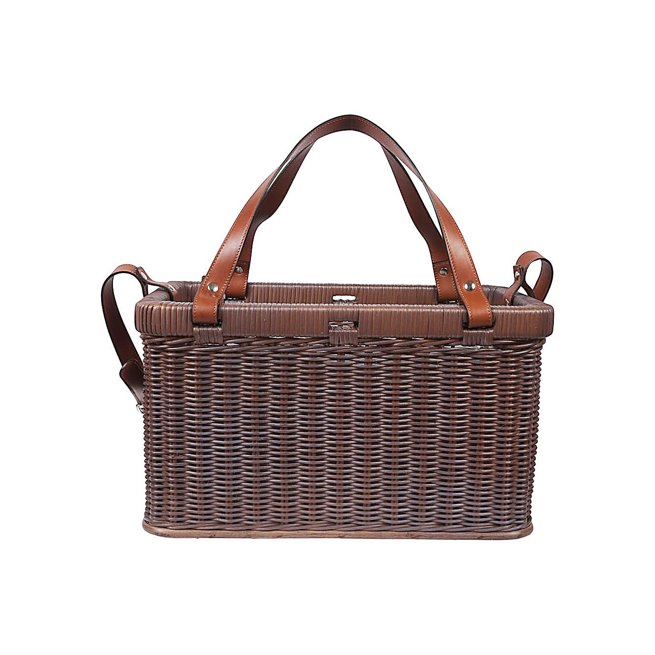 Front view with bag zipped and handles upright.